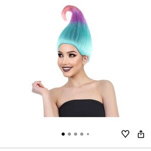 TROLLS Turquoise, Magenta, Pink Wig